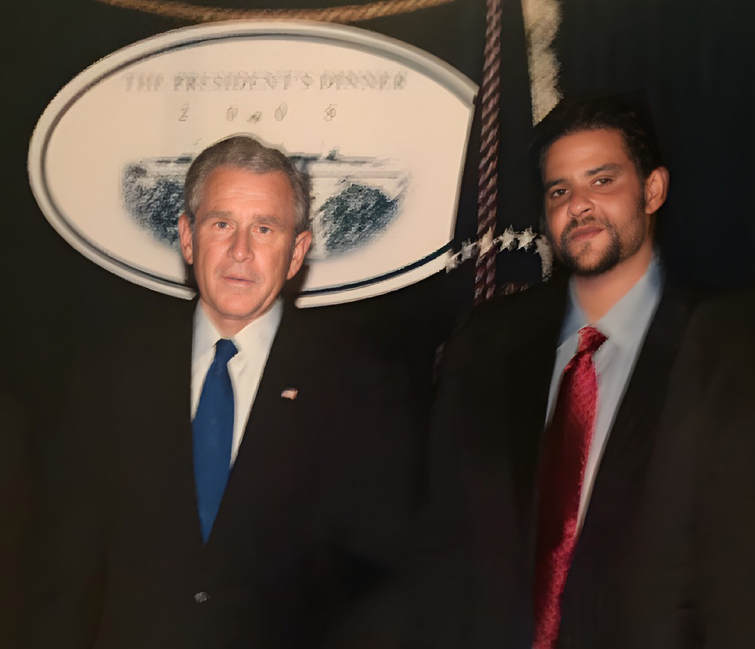 Dylan Jovine with President George W. Bush